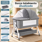Berço Portátil Co-bed para Bebê 6 Alturas com Balanço, Mosquiteiro e Rodinhas
