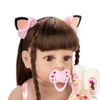 Boneca Bebê Reborn Menina de Silicone Realista Princesa Rosa com Olhos Castanhos – BRINCAPIM